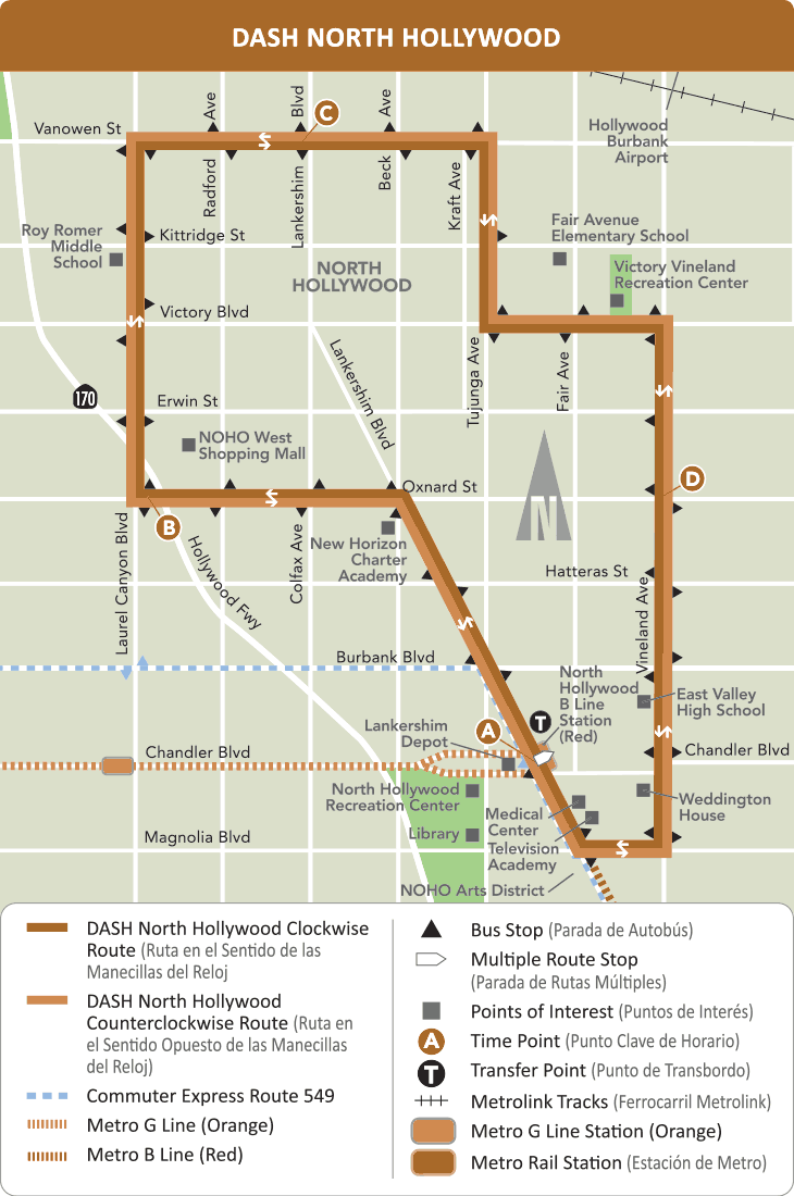 North Hollywood DASH map - via LADOT