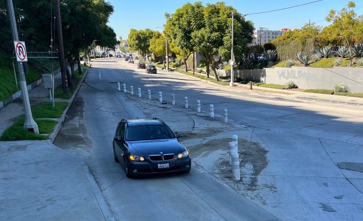 In 2023, the Silver Lake/Temple crosswalk has been completely worn off
