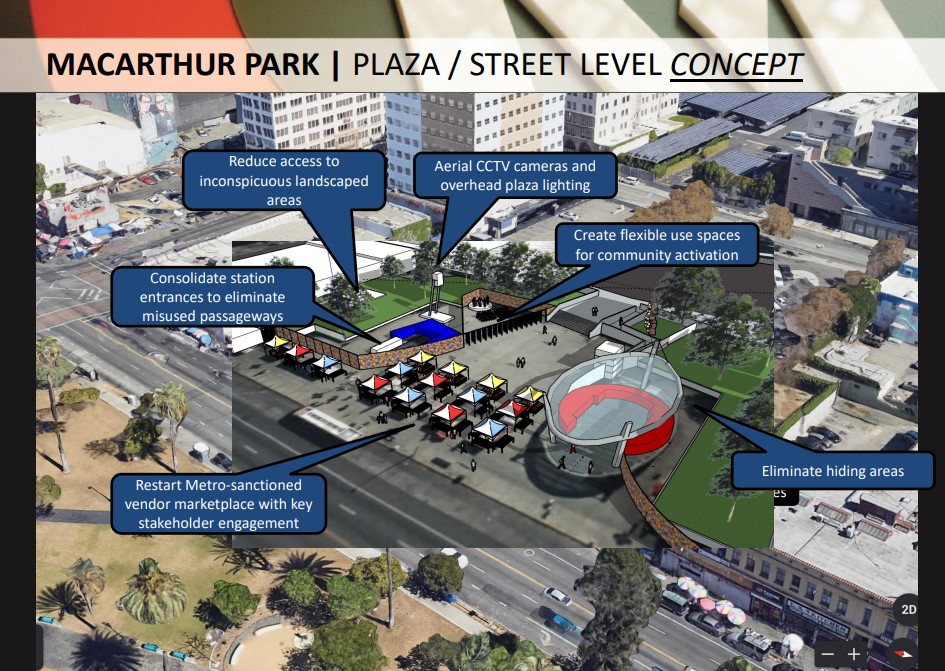 Metro's graphic of its plans for MacArthur Park Station portals - via Metro presentation