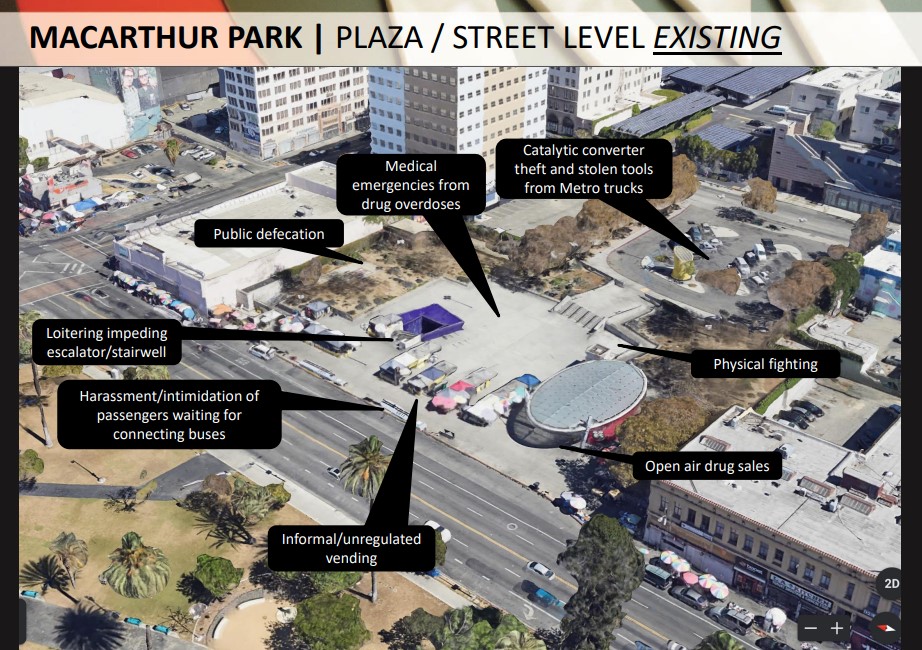 Metro's graphic of the existing state of the MacArthur Park Station portals - via Metro presentation