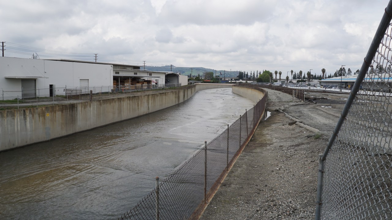 Westward view of the San Jose Creek at Stimson Avenue in City of Industry. Credit: Chris Greenspon/SBLA