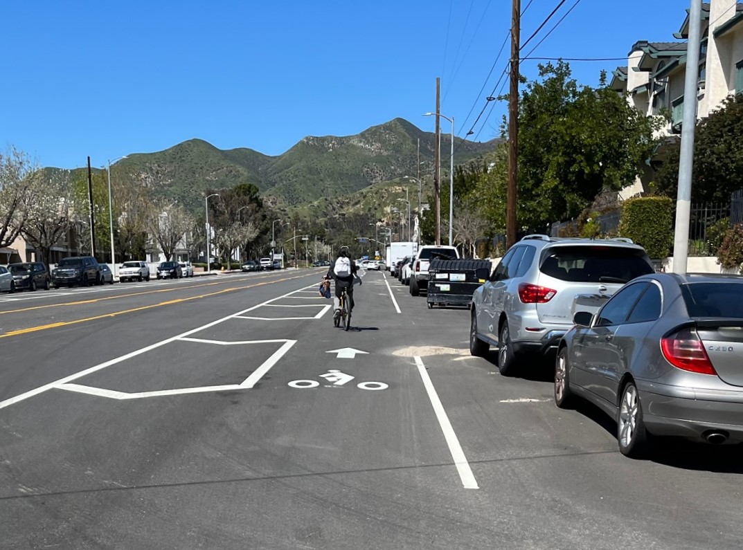 New bike lanes on Foothill Boulevard at Polk Street