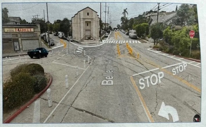 LADOT rendering of Angelino Heights redesign - photo of March 2023 handout