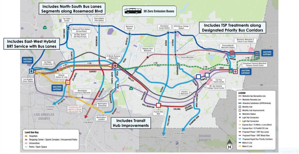 圣加布里埃尔山谷公交快速交通计划变得更加清晰，同时也更加复杂 - 《洛杉矶街道博客》